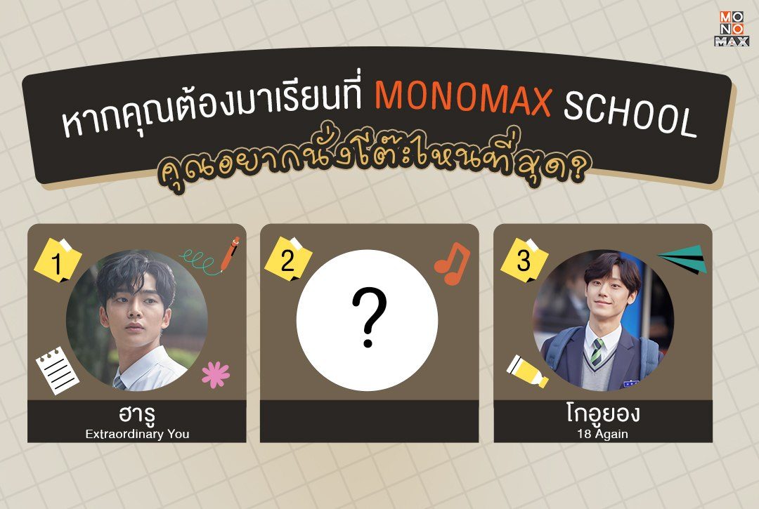 หากคุณต้องมาเรียนที่ Monomax School คุณอยากนั่งโต๊ะไหนที่สุด?