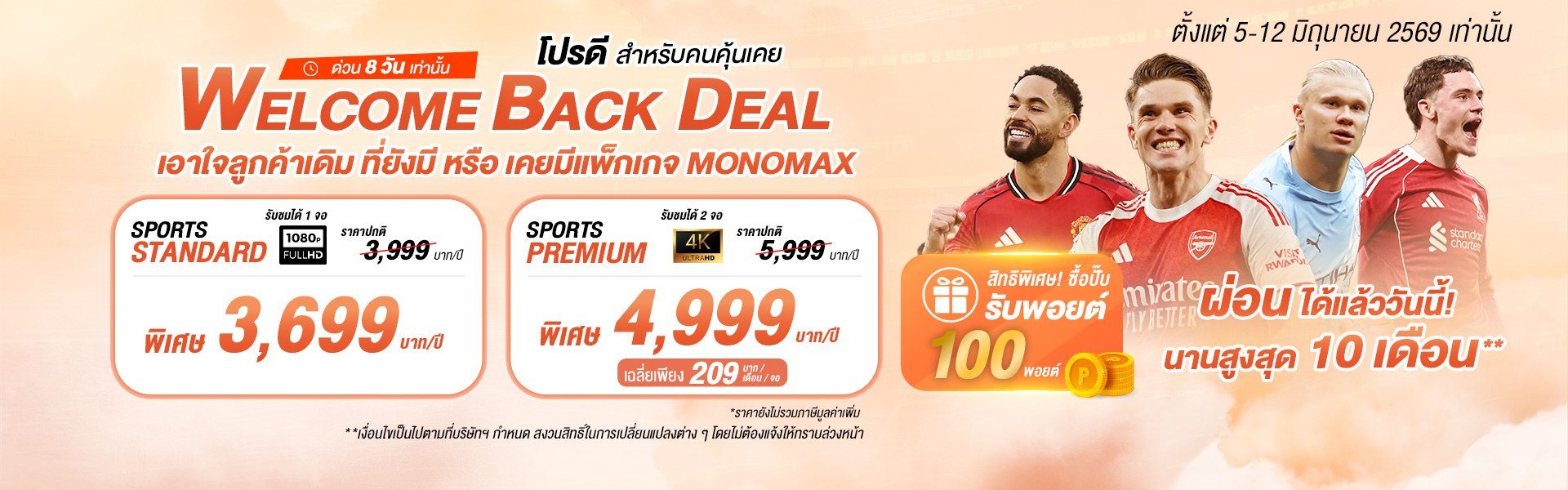 Welcome Back Deal โปรดีสำหรับคนคุ้นเคย